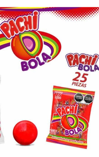 Dulce Confitado Con Chicle Pachi Bola Bolsa Con 25 Piezas