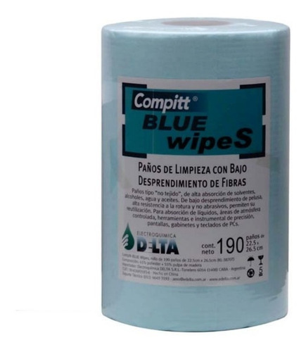 Compitt Blue Wipes Paños Limpieza Bobina 190u Delta