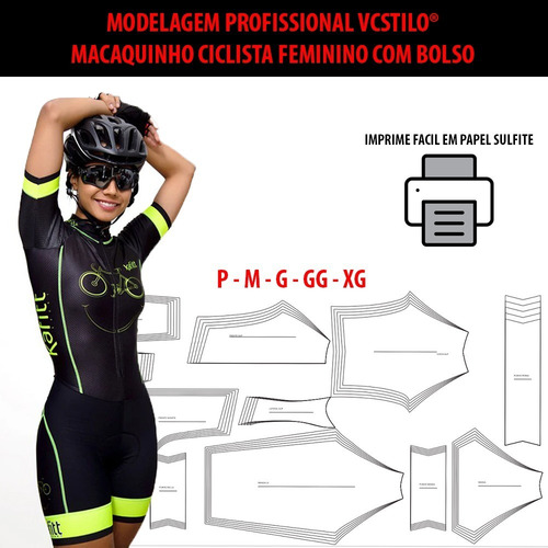 Molde Macaquinho Ciclismo Fem P Ao Xg Corel E Pdf Por Email