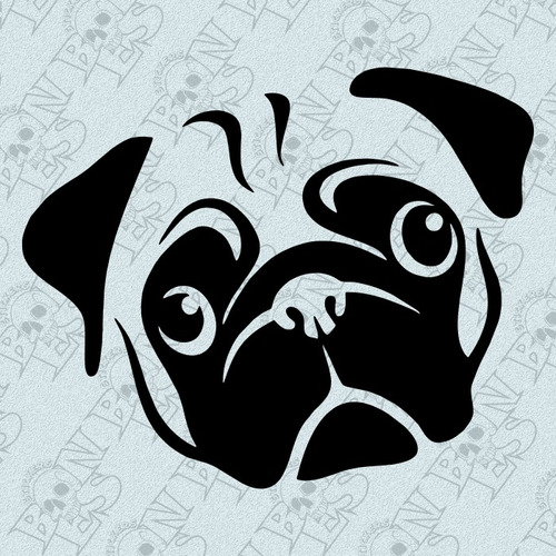 Calco Perro Pug Cara Vinilo Sticker Plotter