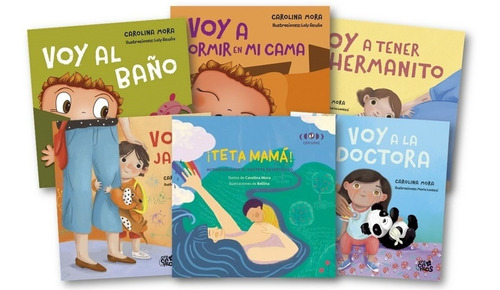 Coleccion Crecemos 5 Libros + Teta Mama Carolina Mora