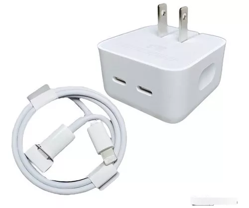 Cargador Carga Rápida Dual 35W + Cable Lightning Apple para iPhone