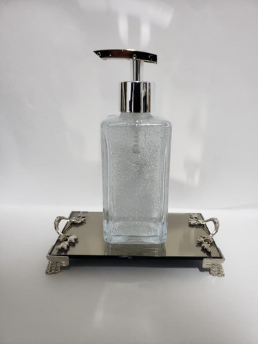 Imagem 2 de 5 de Kit Lavabo Banheiro Saboneteira Bandeija Luxo