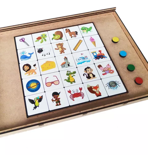 Jogo Educativo para Educação Infantil Rimas Lince de Madeira MDF Zanline