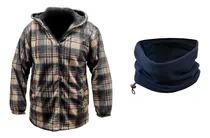 Comprar Campera Polar Leñadora Corderito + Gorro Polar Azul