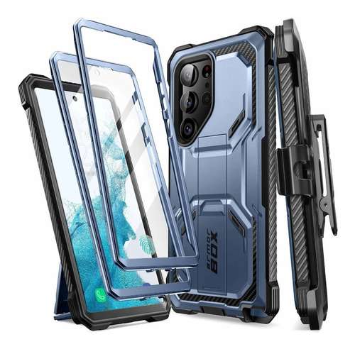 Case I-blason Para Galaxy S23 Ultra Protector 360° Azul