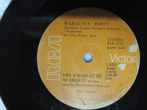 Marilina Ross - Quereme..tengo Frio /vinyl (simple) 1979 Vg+