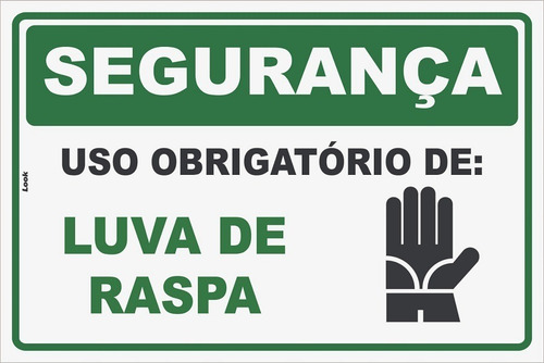Kit C\20 Placas Sinalização Uso Obrigatório De Luva De Raspa