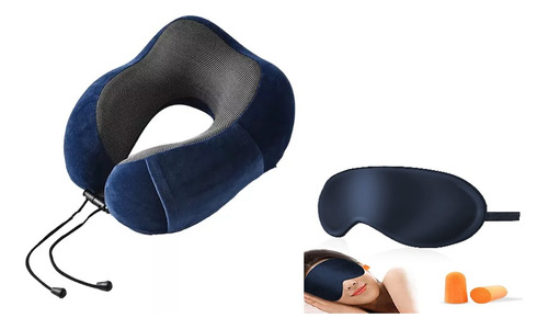 Almohada Kit De Viaje Cojin De Cuello Memory Foam Antifaz