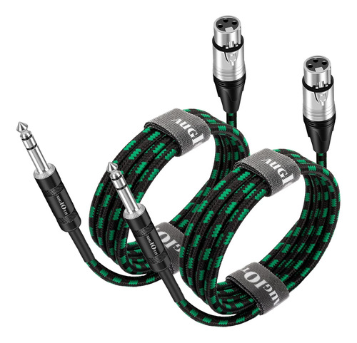 Cable Augioth Xlr Hembra A 1/4, Paquete De 2, 15 Pies, Equil