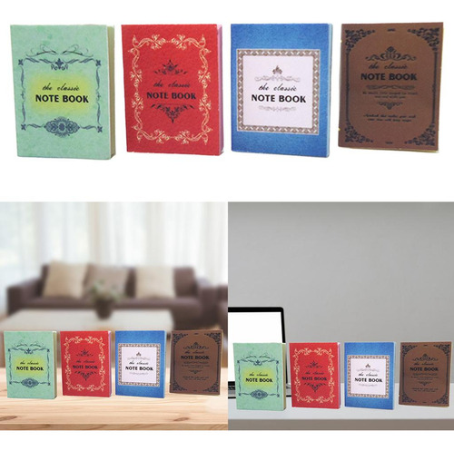 4 Piezas 1/12 Casa De Muñecas Miniatura Mini Cuadernos