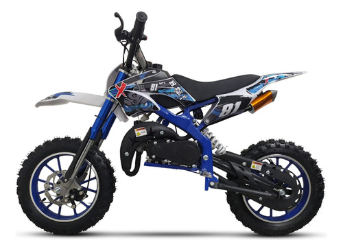 Carro/Caminhonete a bateria para crianças MBX Mini Moto Cross 49cc Infantil  cor azul 