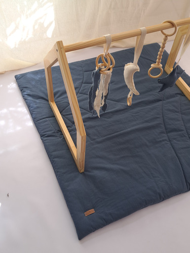 Gimnasio Montessori De Madera + Play Matt Azul Acero