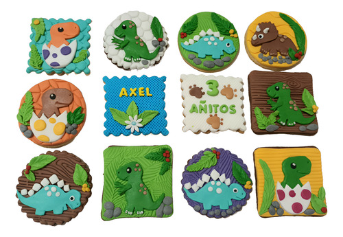 Cupcakes, Cookies, Oreos Y Minidonas Dinosaurios Vainilla Y Chocolate Dulce De Leche