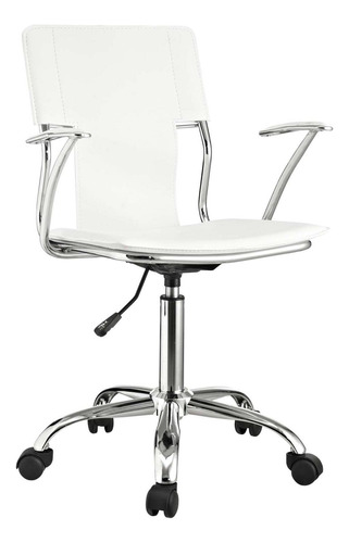 Modway Studio - Silla De Oficina Giratoria De Piel Sintéti. Color Blanco