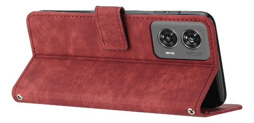 Funda Para Motorola Moto Edge 50 Fusion 5g Pu Cuero Lateral