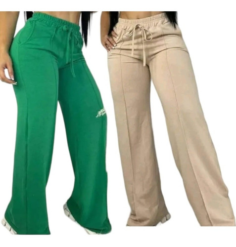 Pantalón Jogger Mujer Palazzo Bota Recta Moda 