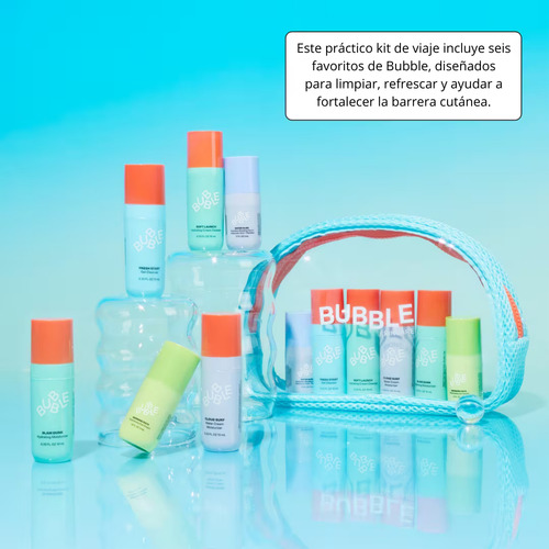 Bubble Skincare Super Cuties Kit Facial 4 Piezas Mini | Rutina De Cuidado De Piel Vegana