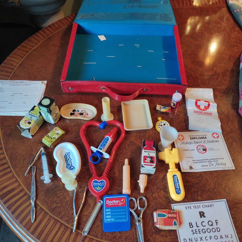 Juego Maletín Kit Estuche De Medico De Mickey Mouse Grande (Usado)