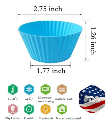 Paquete De 24 Tazas Reutilizables De Silicona Para Hornear M