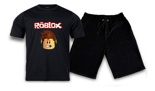 Kit Camiseta+bermuda Moletom Roblox Unissex