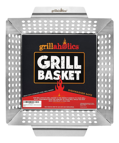 Cesta Para Asar Grillaholics, Resistente, De Acero Inoxidabl