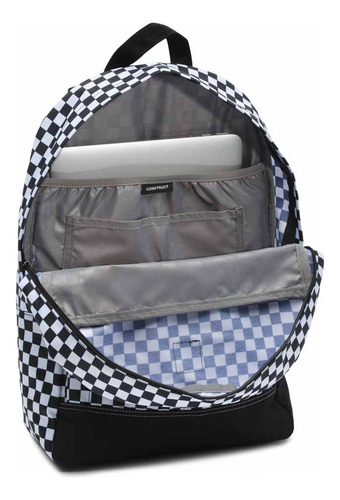 Mochila Vans Construct Skool Color Blanco Diseño de la tela Ajedrez