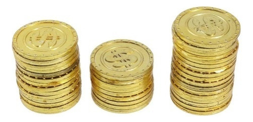 2024 Moneda Pirata De Plástico Dorado De 100 Piezas