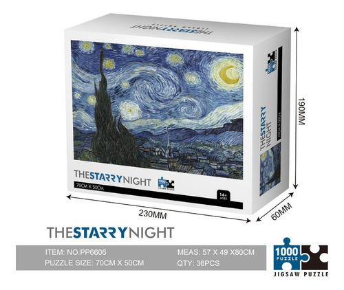 Rompecabezas Funny Land Starry Night Van Gogh 1000 Piezas