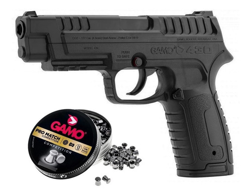Imagen 1 de 8 de Pistola Aire Comprimido Gamo P-430 Co2 Dual + Balines Gamo