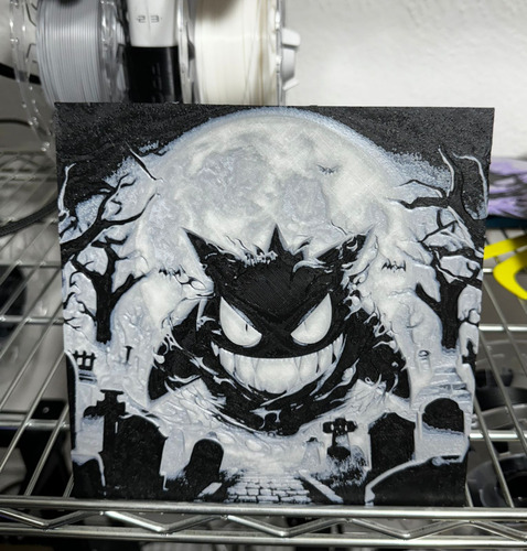 Gengar Glow - Foto 3d Con Brillo En La Oscuridad - Hueforge