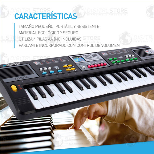 Imagen 7 de 10 de Teclado Musical Piano Organo Infantil Niño Juguete 44 Teclas