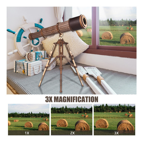 Kit De Rompecabezas De Telescopio De Madera Retro En 3d Mode