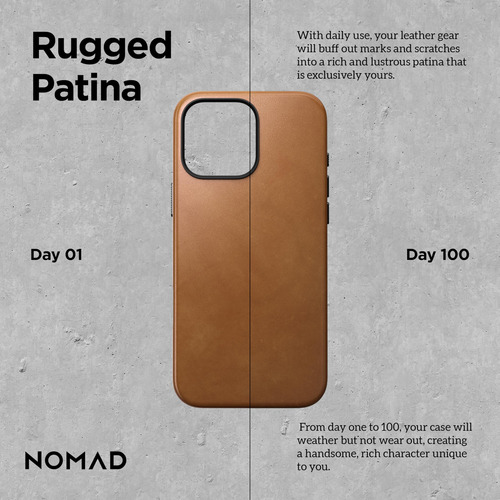 Capa De Couro Nomad iPhone 16 Pro Max English Tan Magsafe