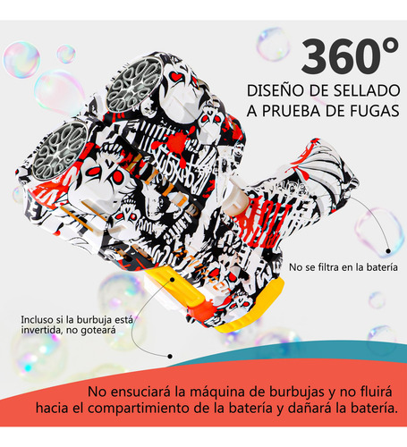 Pistola De Burbujas Eléctrica Niños Con 2 Botellas Recambio Color Azul
