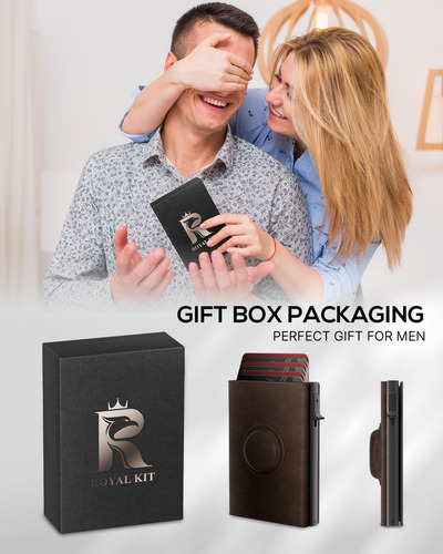 Wallet Royal Kit Smart Para Homens Com Suporte Airtag Rfid B