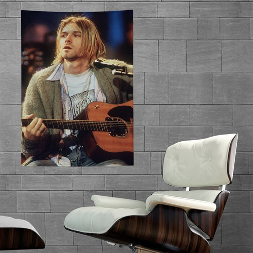 Bandeira Decorativa Tecido Kurt Cobain Nirvana Unplugged