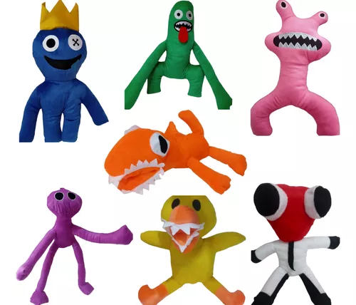 7 Personagens - Pelúcias Rainbow Friends (Blue, Red, Pink, Orange, Green,  Yellow e Purple)