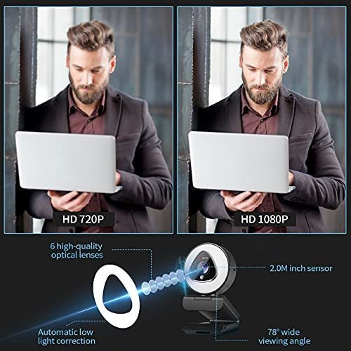 Cámara Web De Transmisión Con Luz Anular - Computadora Con E