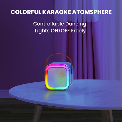 Karaoke Bocina 2 Micrófonos Portátil Bluetooth Inalámbrico Color Azul