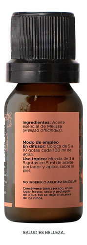 Aceite Esencial De Melissa 100% Puro 10 Ml Pacalli