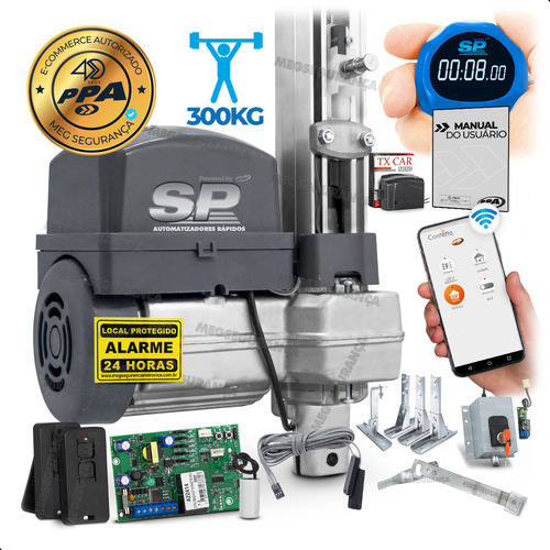 Kit Motor Portão Bv Ppa Wifi 1/3 Rápido 4 Sup 2 Trava Txcar