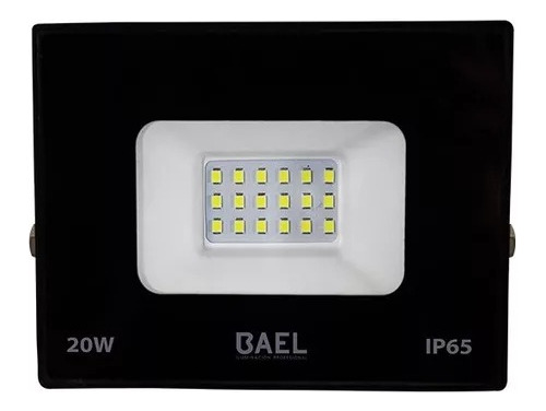 Proyector Reflector Led 20w 6000k Aluminio Ip65 Negro Bael