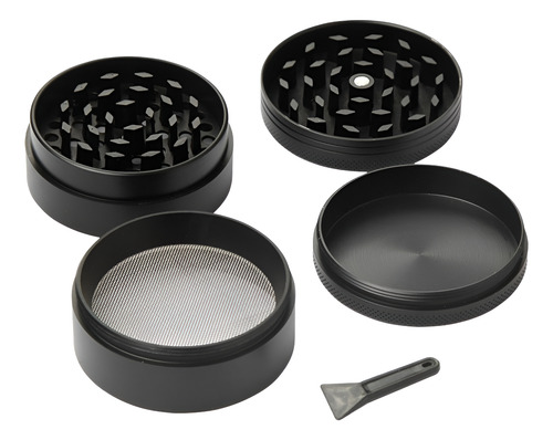 Kit Dichavador Moedor Metal Resistente Exclusivo Cor Preto Liso