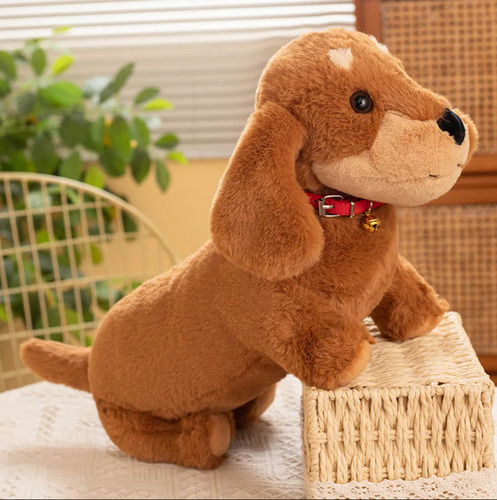 Peluche De Perro Salchicha Café 40 Cm