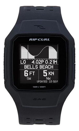 Relógio Rip Curl Masculino Searchgps Series 2 A1144 90 Cor da correia Preto Cor do bisel Preto Cor do fundo Preto