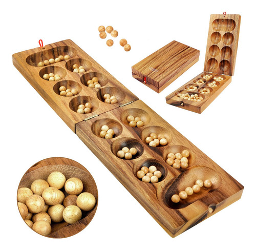 Logica Puzzles Art. Mancala - Juego De Mesa En Madera Fina .