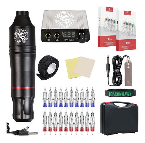 Kit Para Tatuar Profesional Pen Rotativa 20 Piezas 