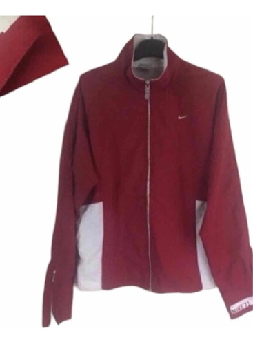 Chamarra Nike Mujer Roja Con Blanco T. L