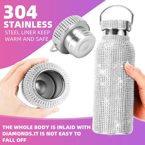 A Para J0yf Botella De Agua Brillante Con Diamantes De
